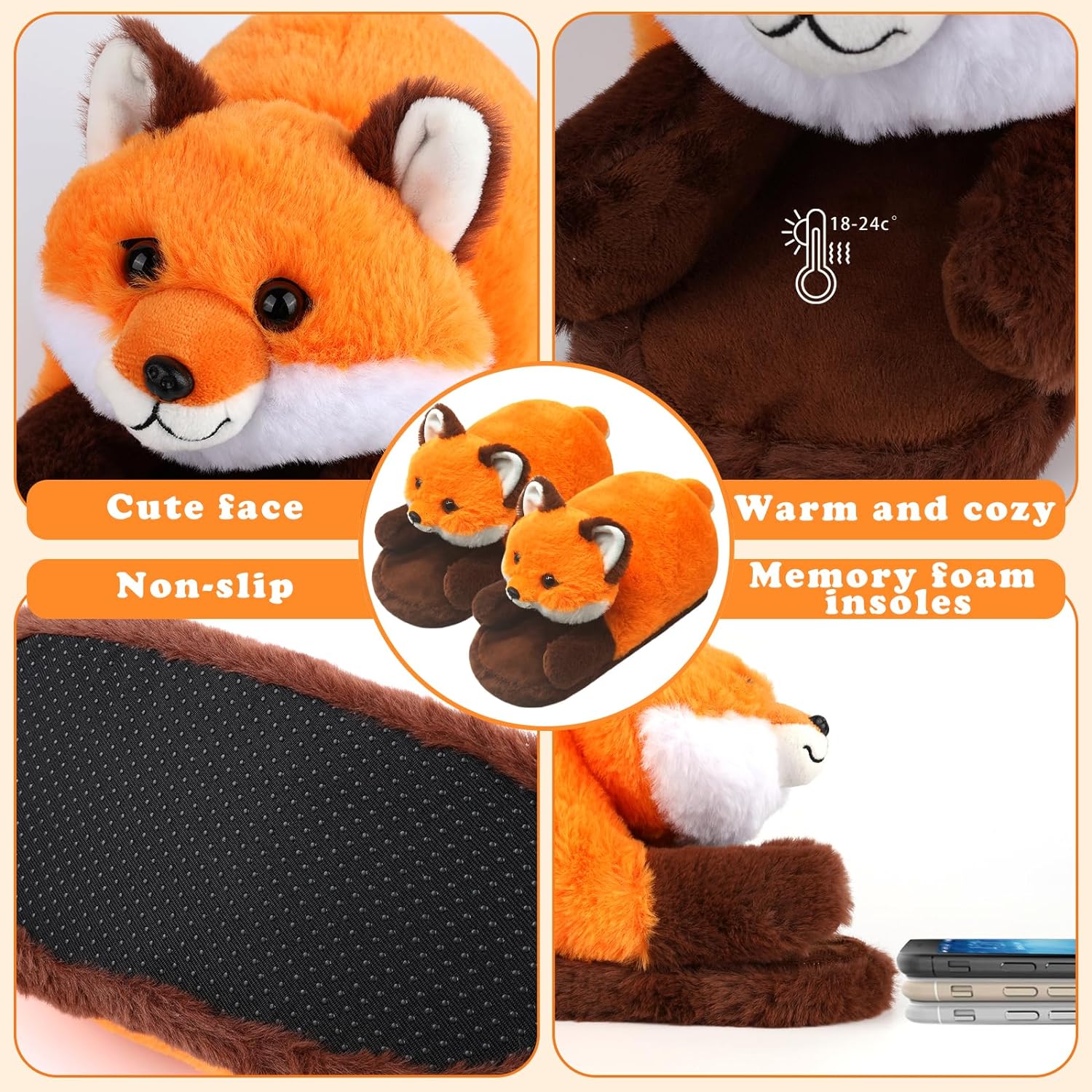 Fox Slippers Anti-slip and Warmth Assured