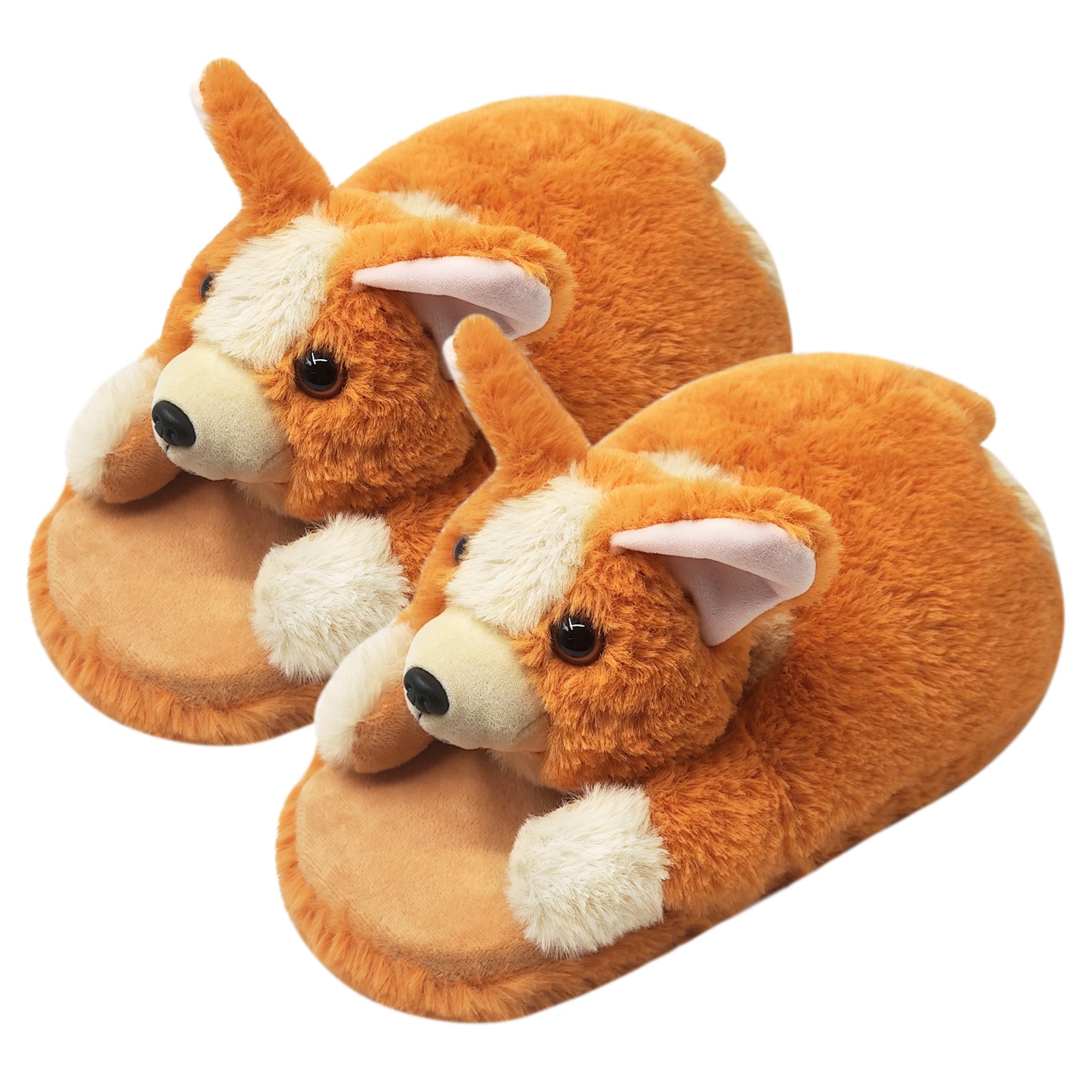 Cute and Funny Dog Slippers Plush Corgi Slippers Openhahaha