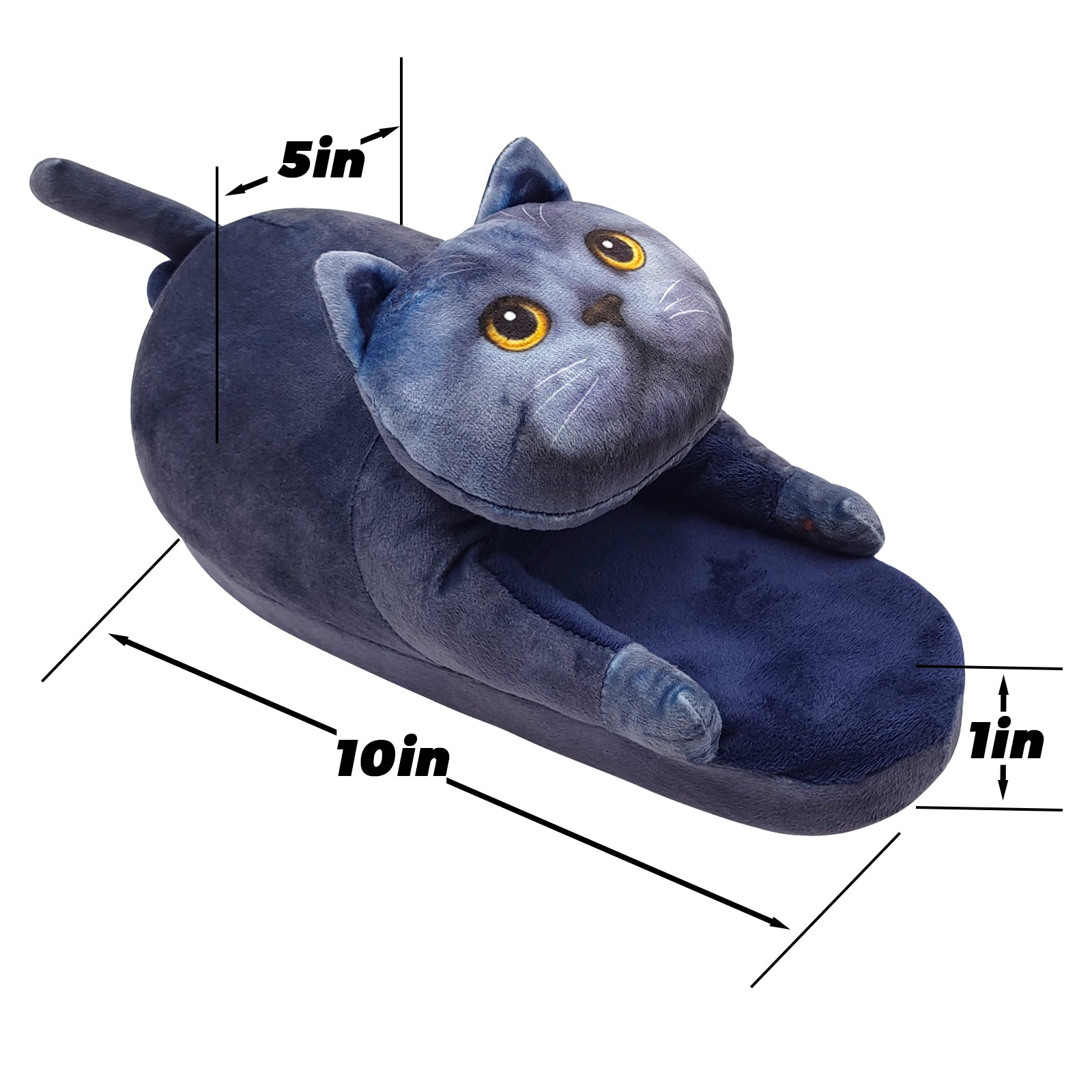 Blue cat slippers size