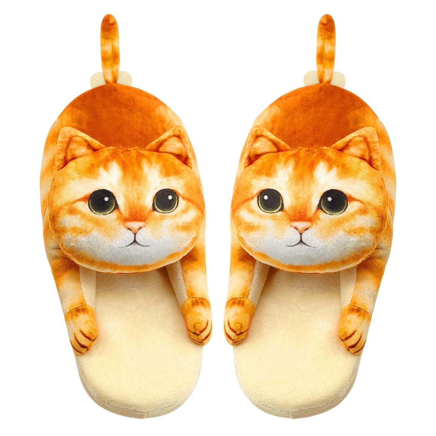 Orange cat slippers