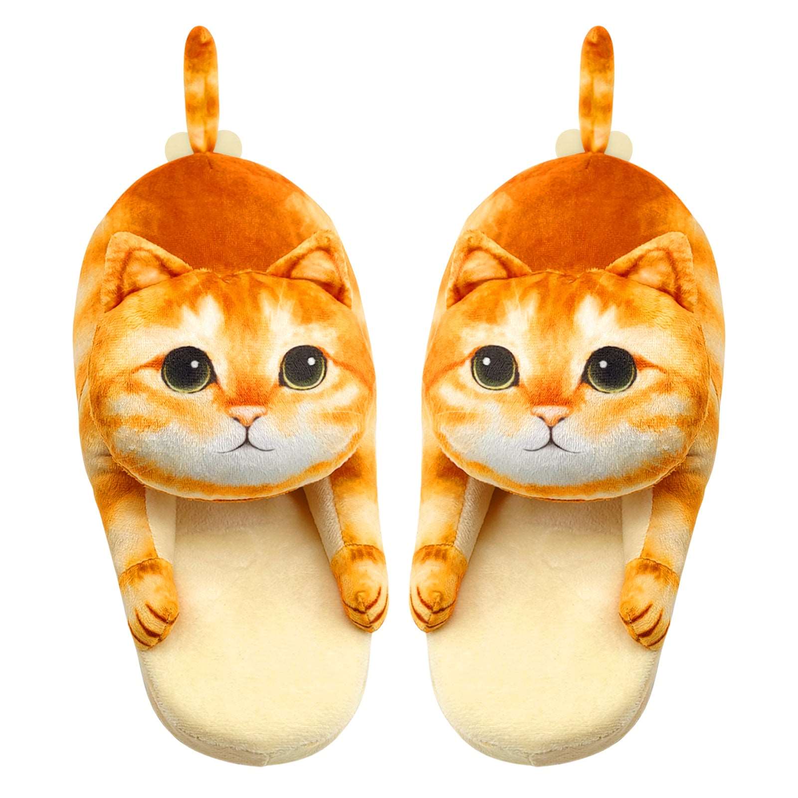 Orange cat slippers