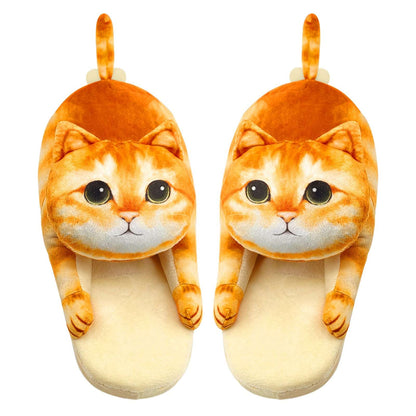 Orange cat slippers