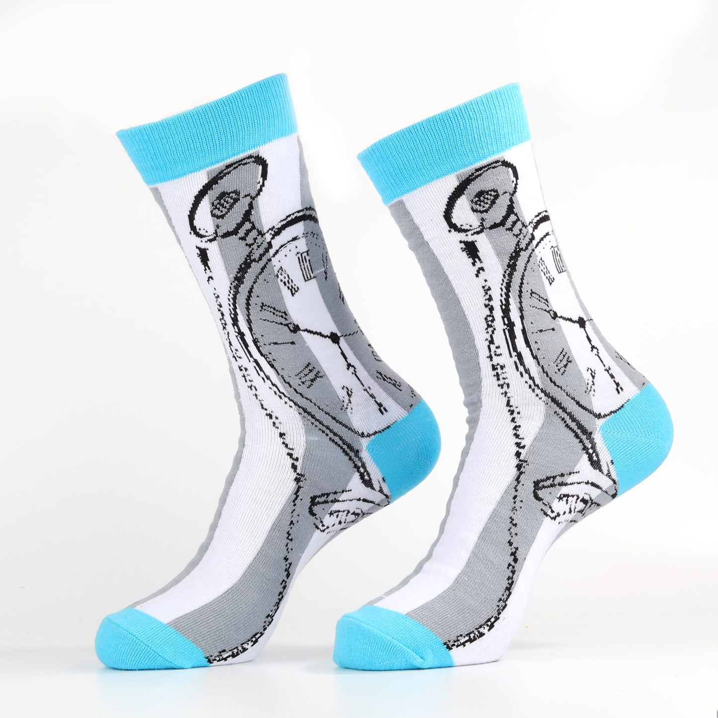 Blue Pocket Watch Socks | Novelty and fun crew neck stockings