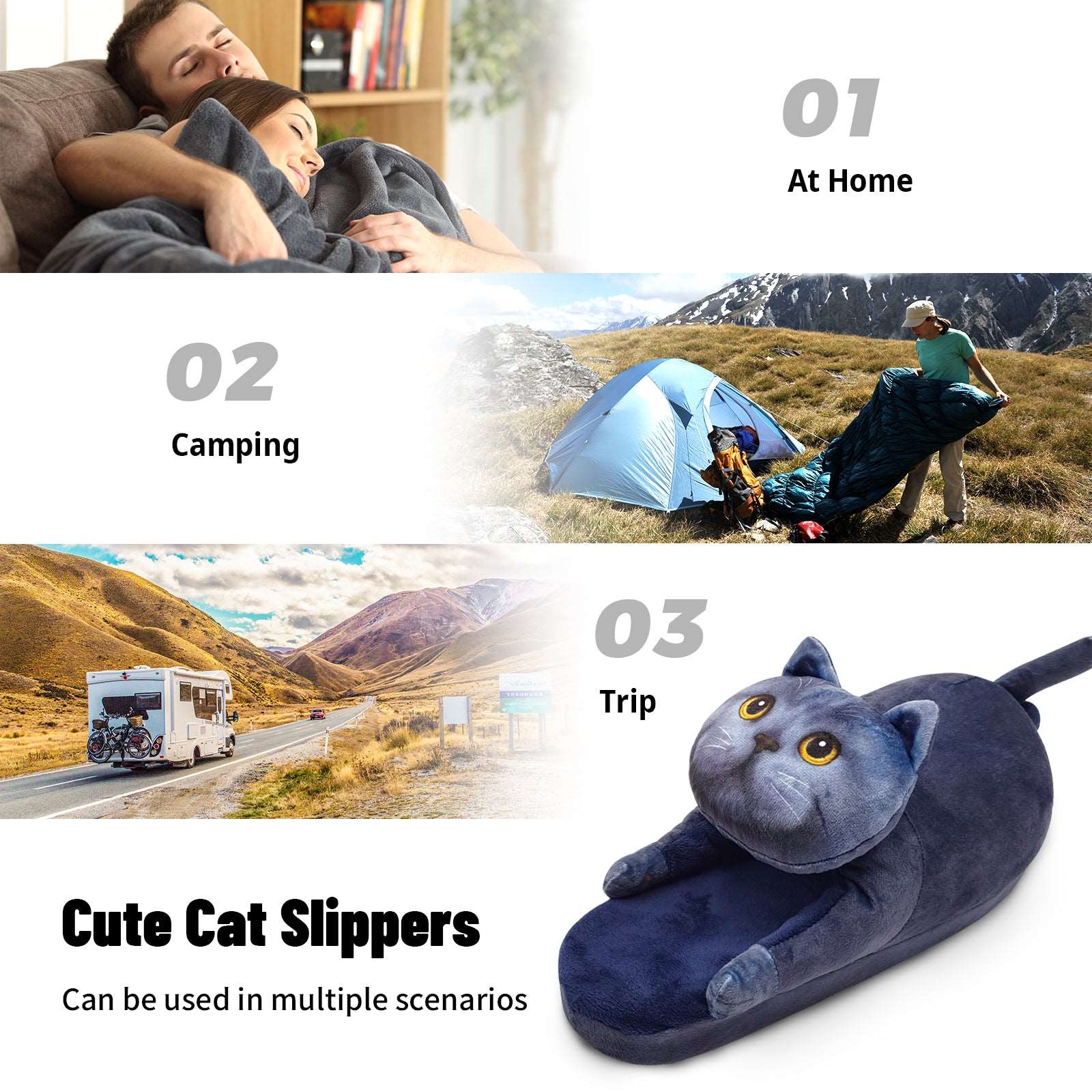 cute blue cat slippers