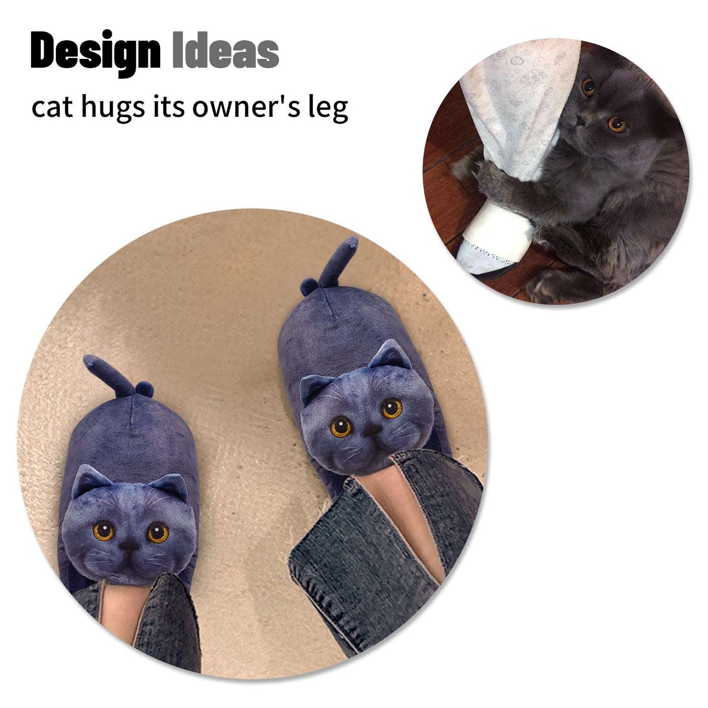 Design inspiration for blue cat slippers