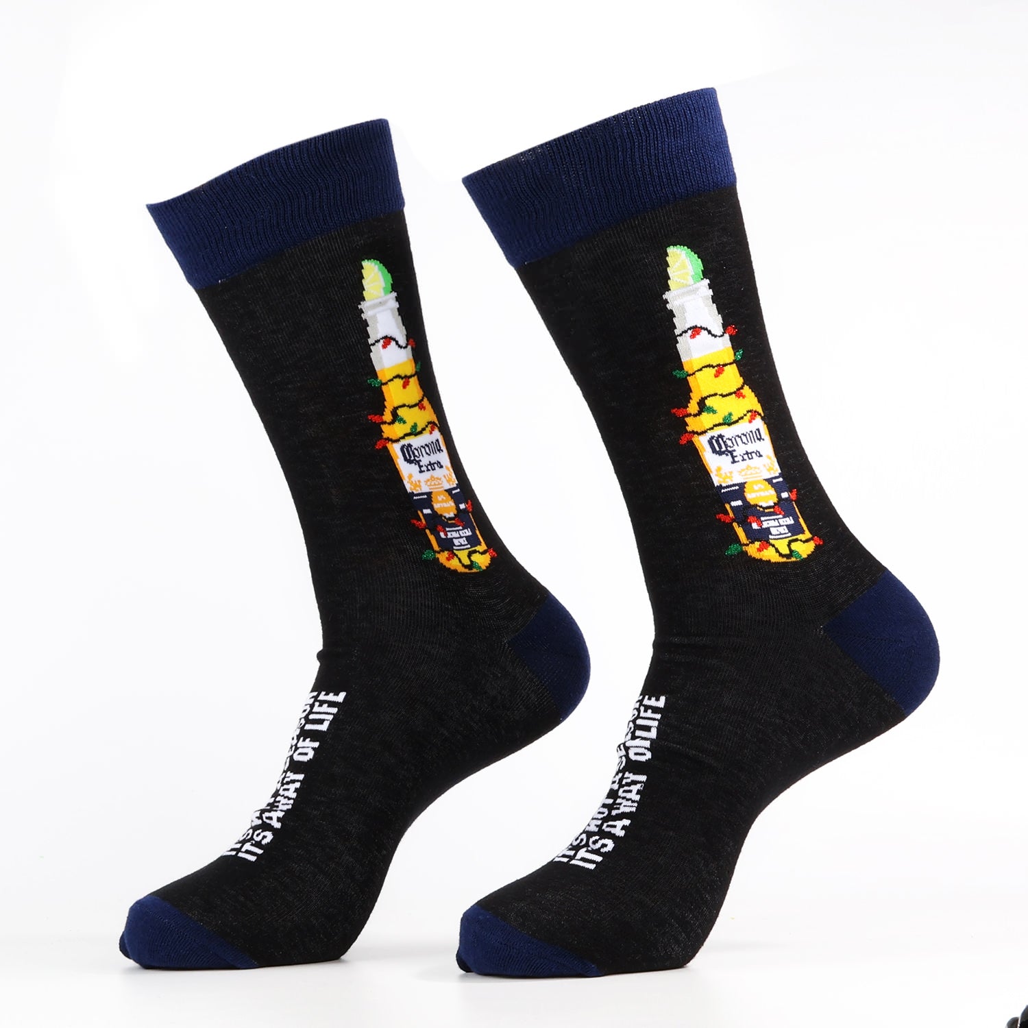 Black Colored Socks | Holiday Vibes Crew Neck Stocking Stuffer