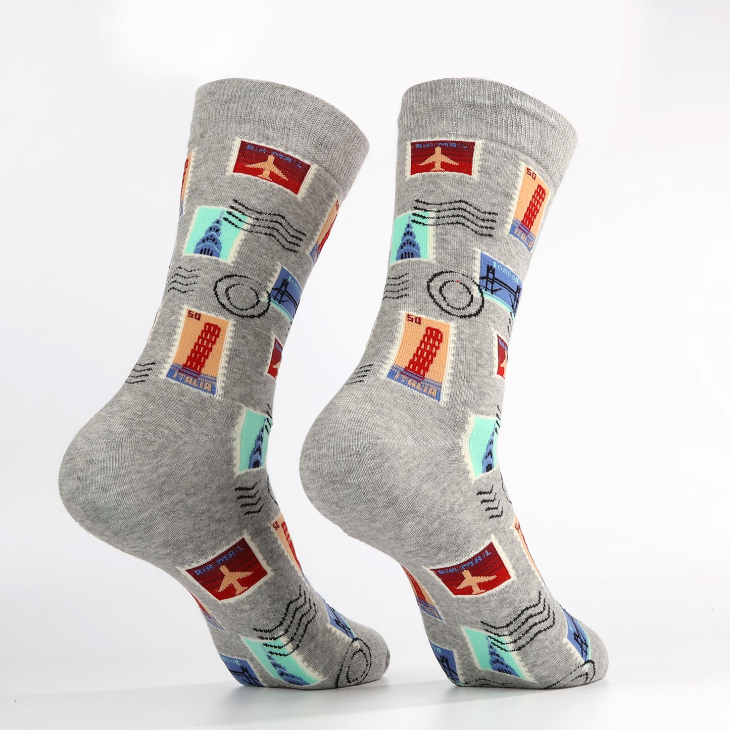 Gray Stamp Socks-1