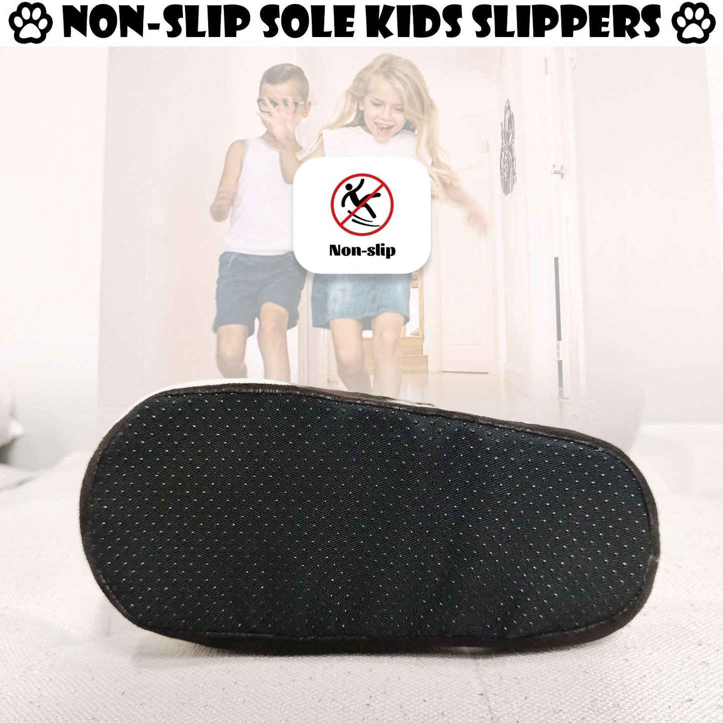 Children's black cat slippers, one size