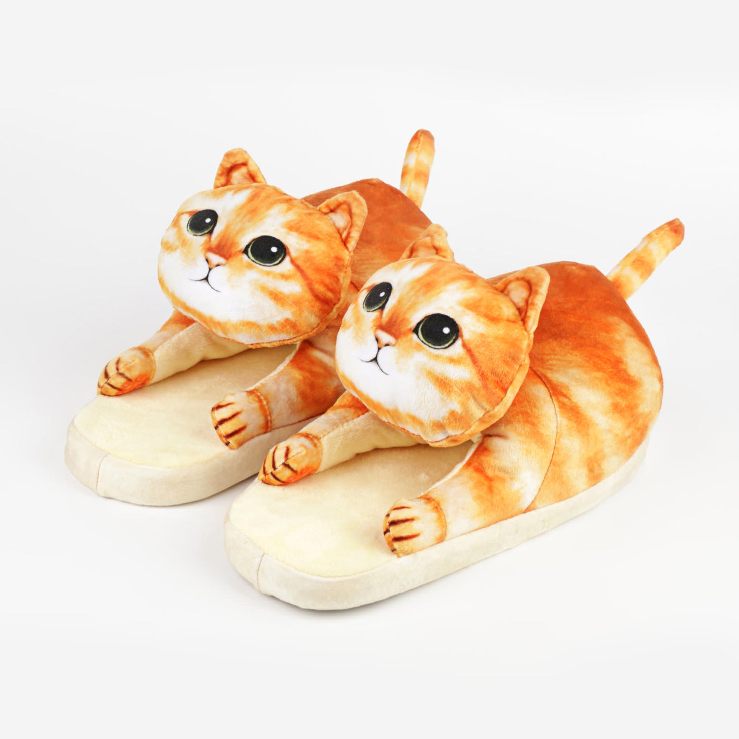 Orange cat slippers