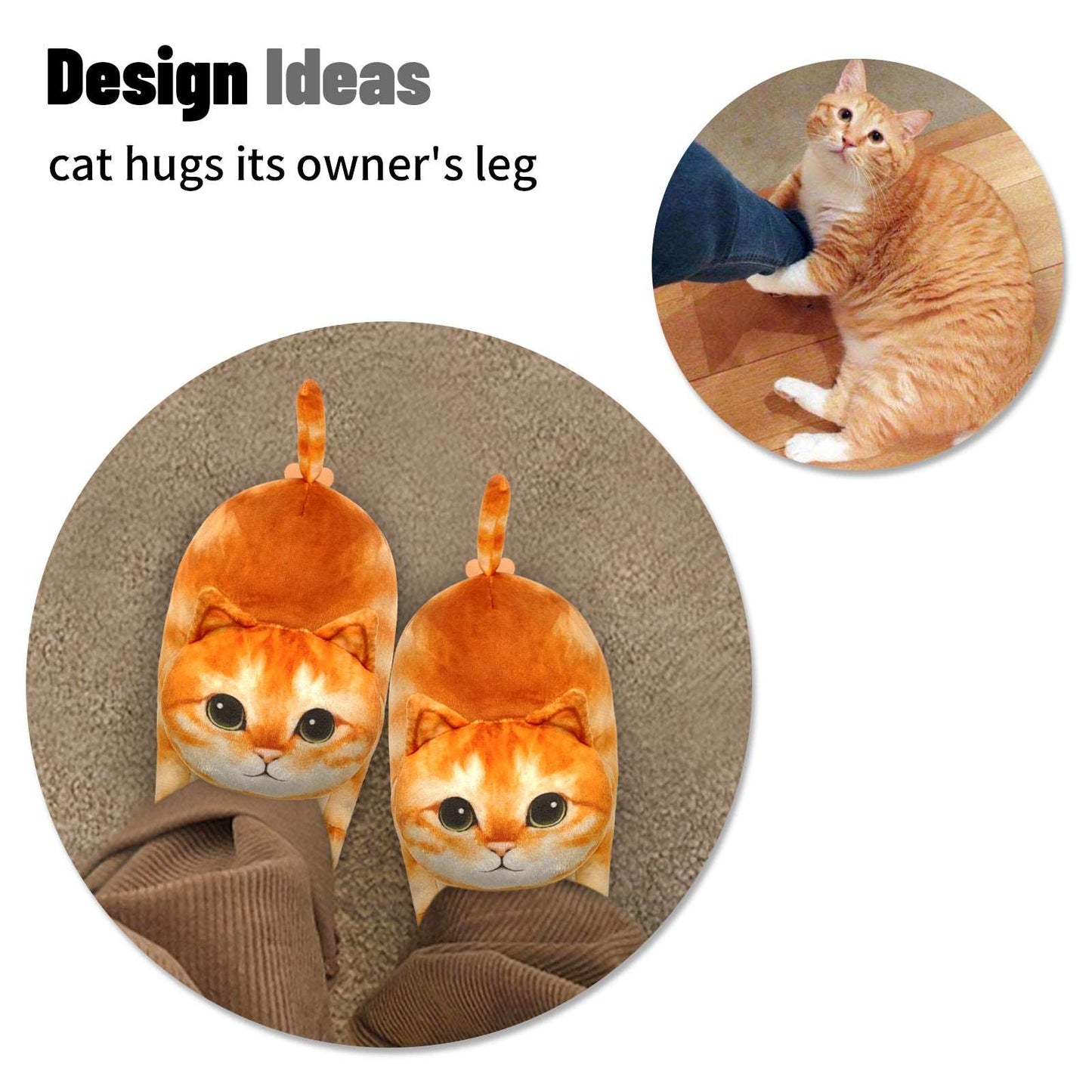 Orange cat slippers