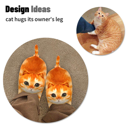 Orange cat slippers