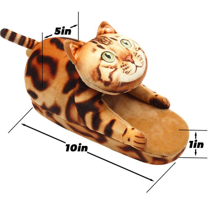 Leopard cat slippers