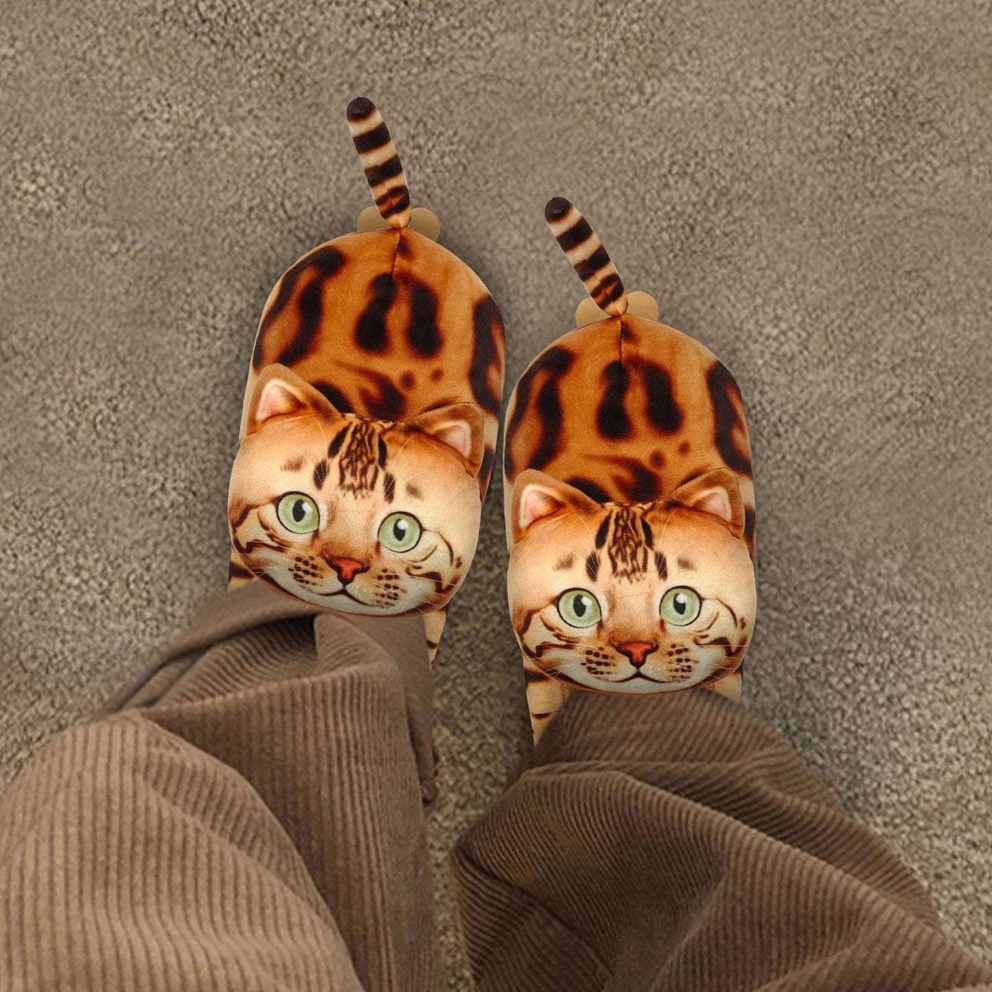 Leopard cat slippers