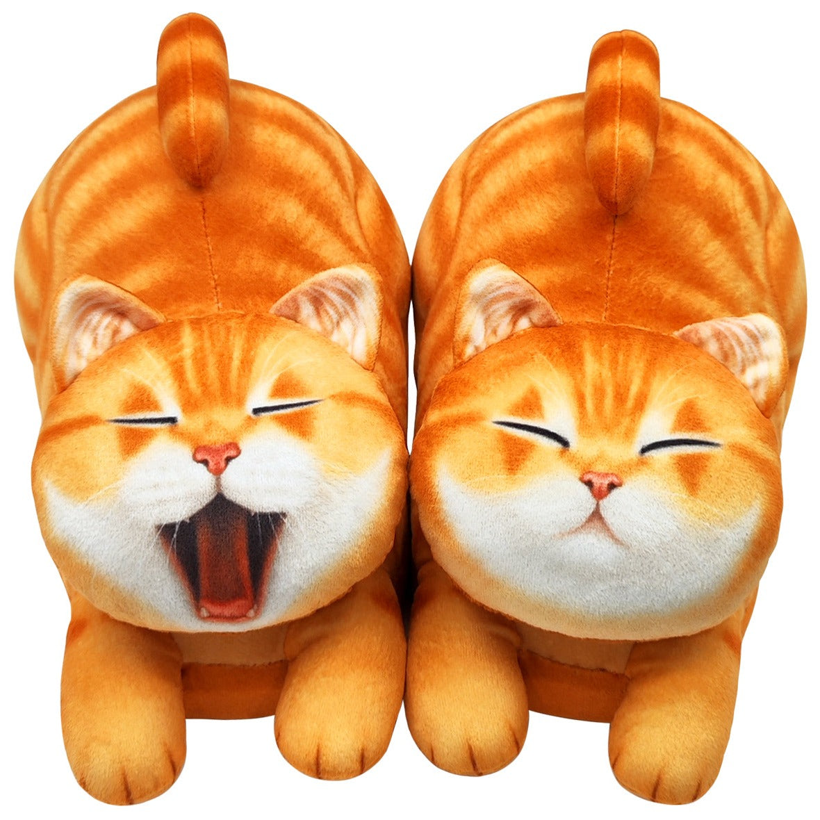 Stretching cat slippers for face