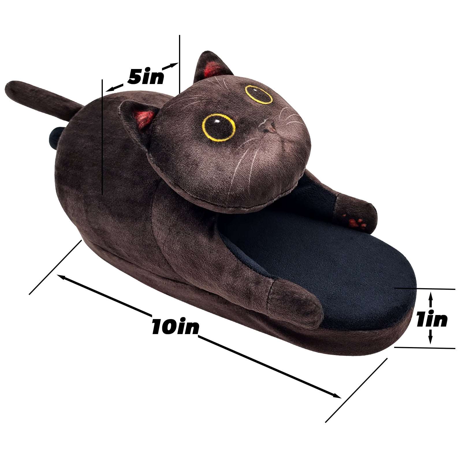 black cat slippers size