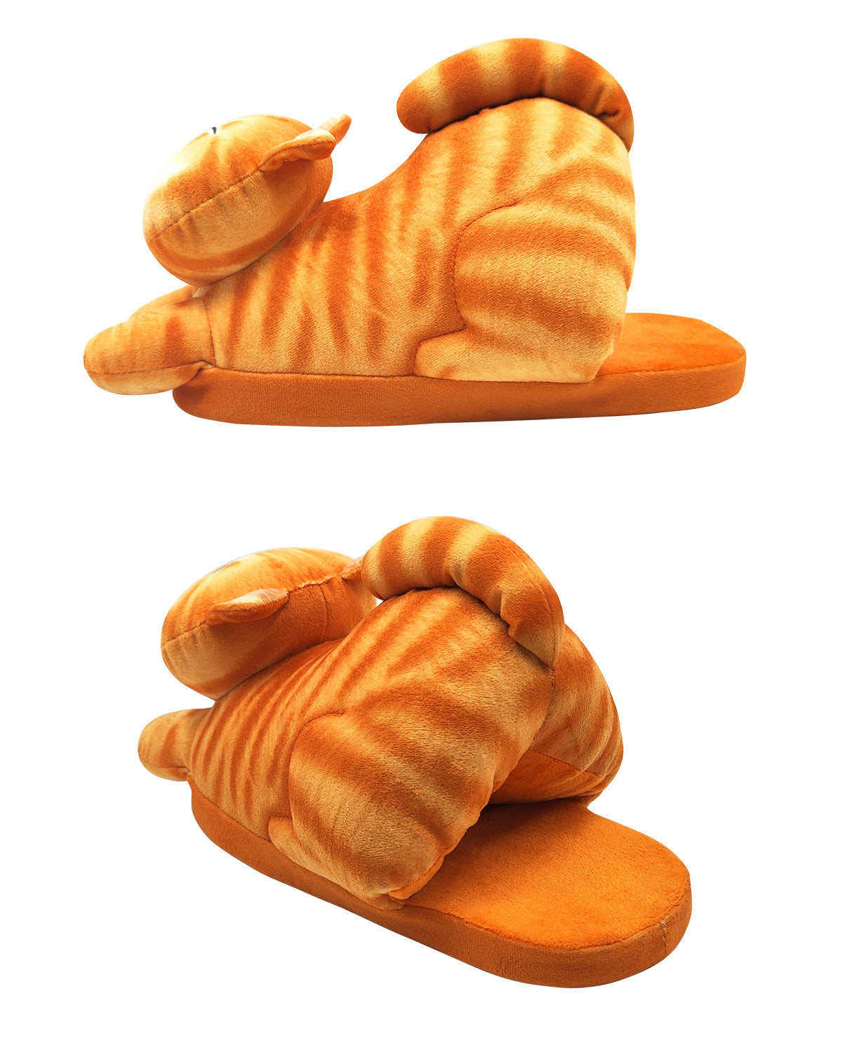 Stretching cat slippers