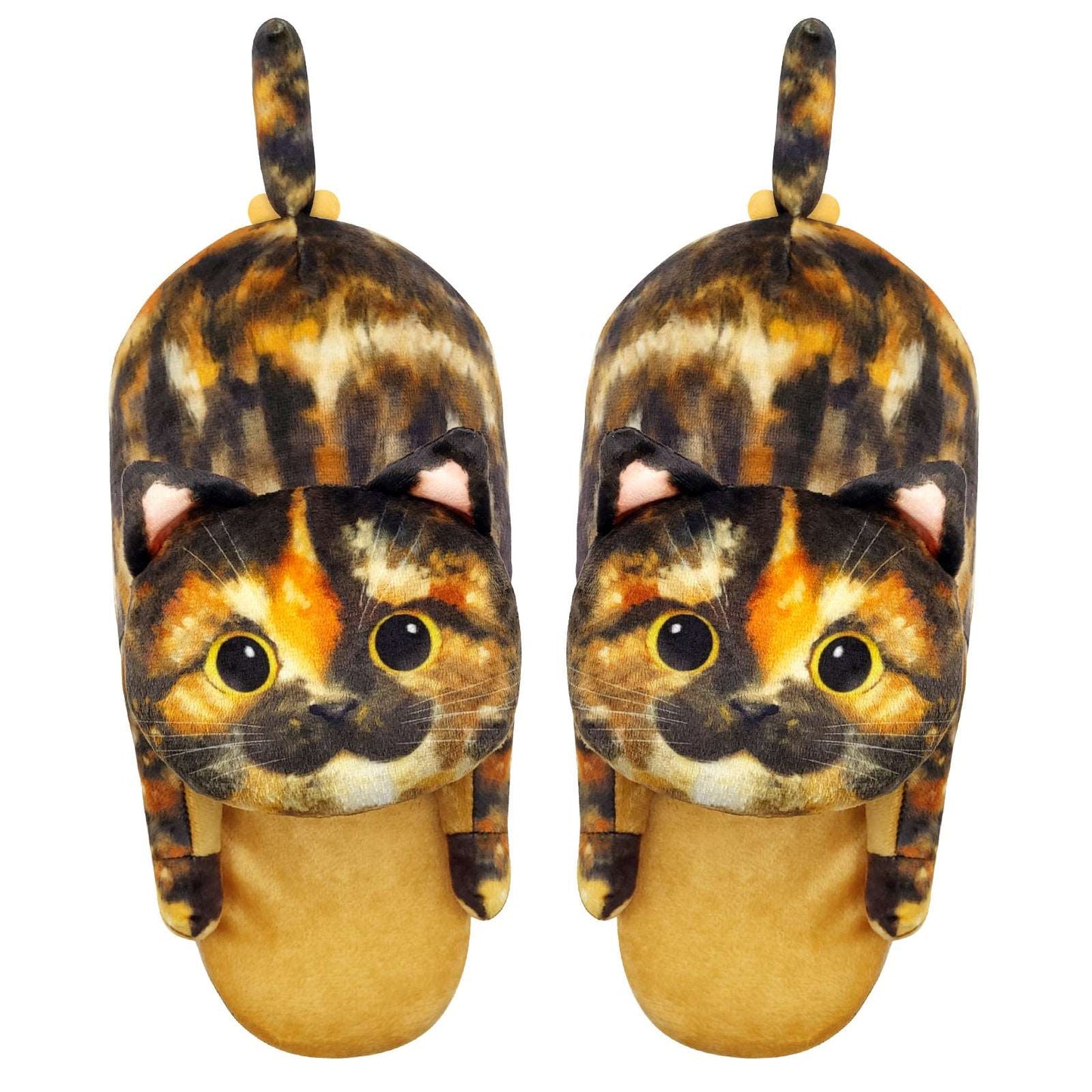 Plush cat slippers, a gift for cat lovers