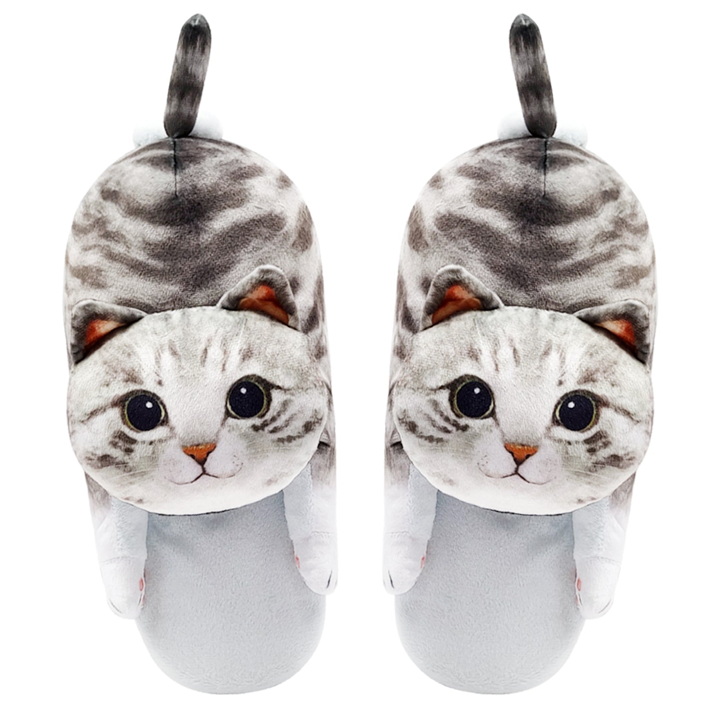 Cute adult grey cat slippers