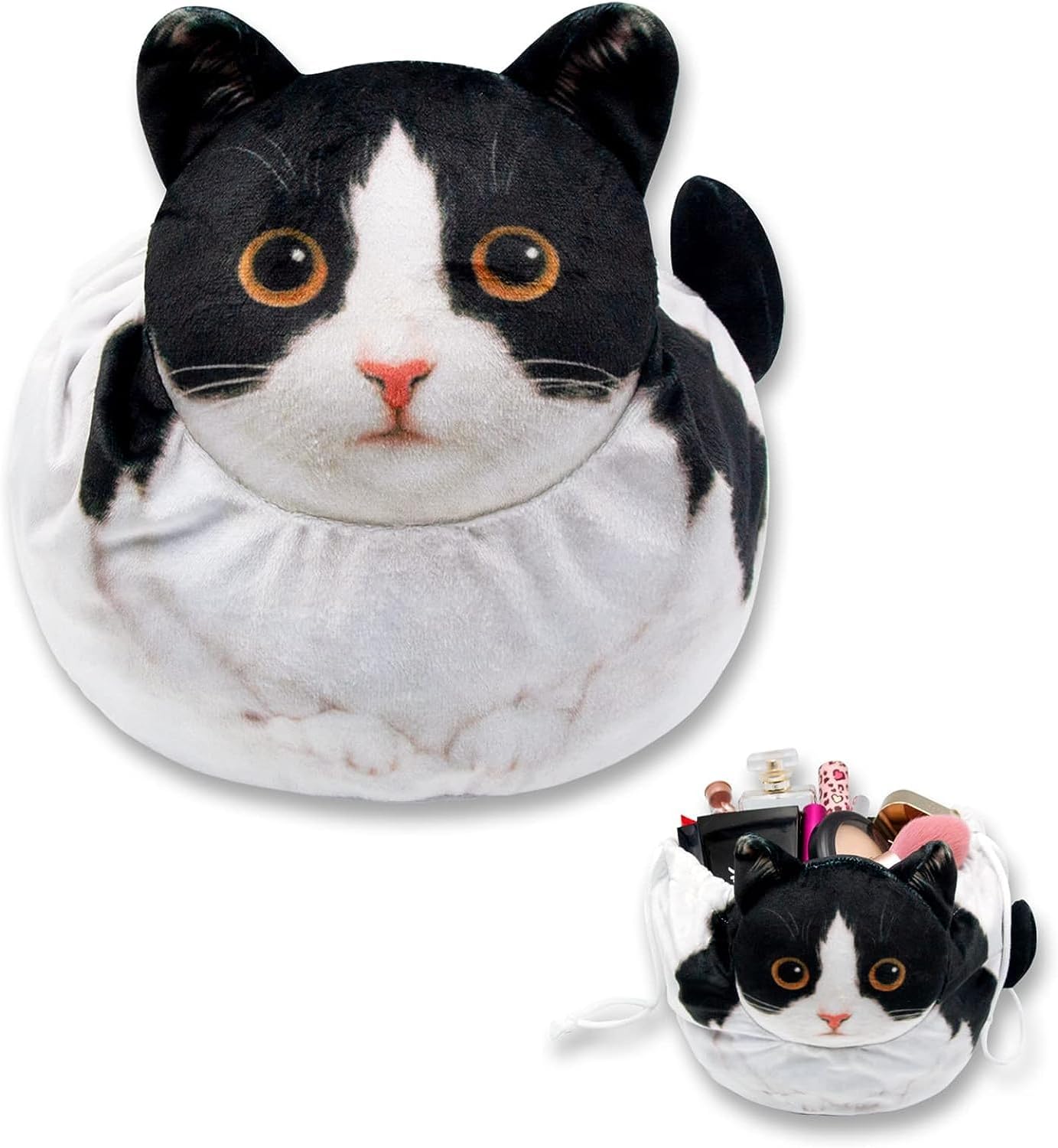 Cow Cat Drawstring Cosmetic Bag