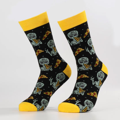 Alien Pizza Socks | Fun Sci-fi And Food Themed Stockings