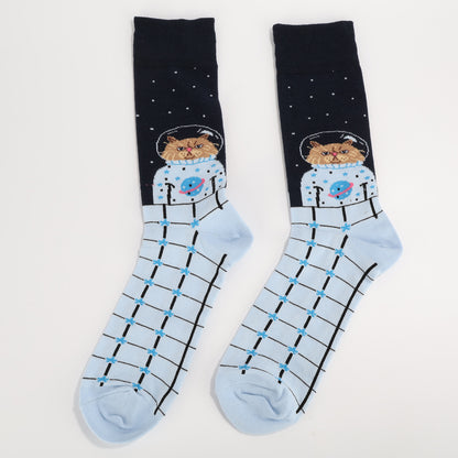 Astronaut Cat Socks-3