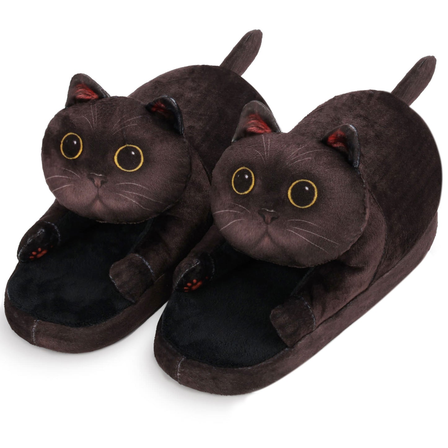 Plush cat slippers, a gift for cat lovers