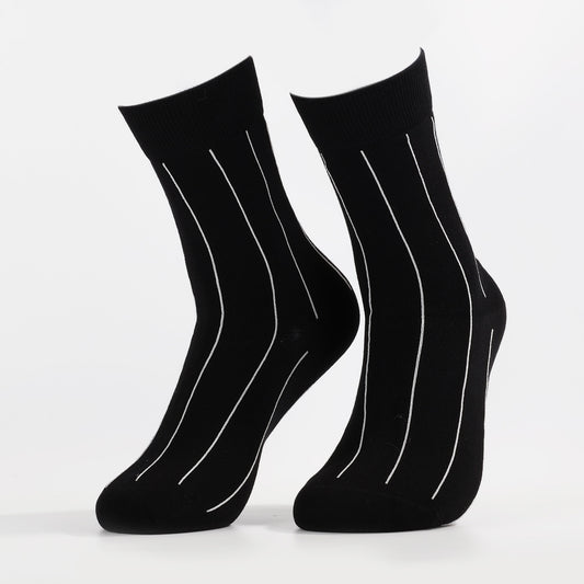 Black Elegant Socks |  Novelty Crew Socks For Women
