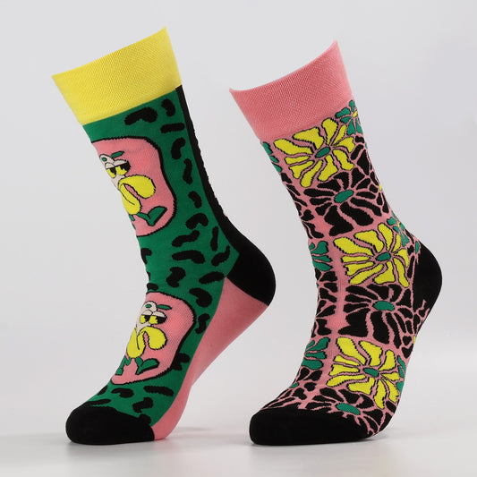 Bright Blooming Floral Socks | Funny Crew Socks For Women