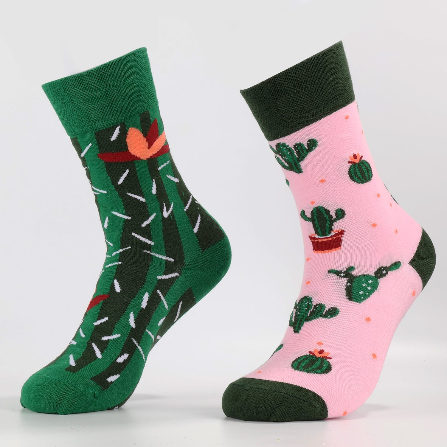 Cactus Delight Socks | Novelty Crew Socks For Women