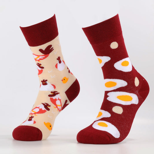 Chicken & Egg Socks | Funny Crew Socks For Women