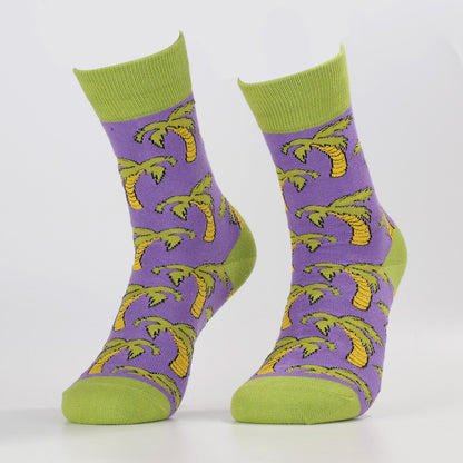 Coconut Tree Socks | Fun Plant Crew Socks