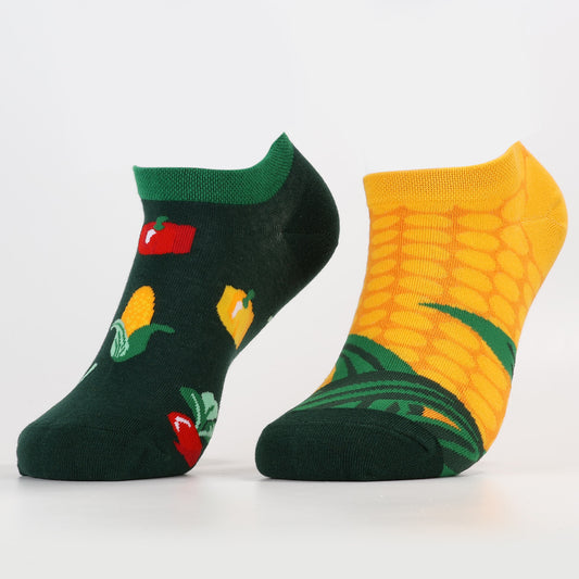 Farm Fresh Corn Socks | High-Quality Cotton with Unique Veggie Patterns