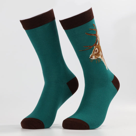 Cozy Antler Socks | Funny Animal Crew Socks