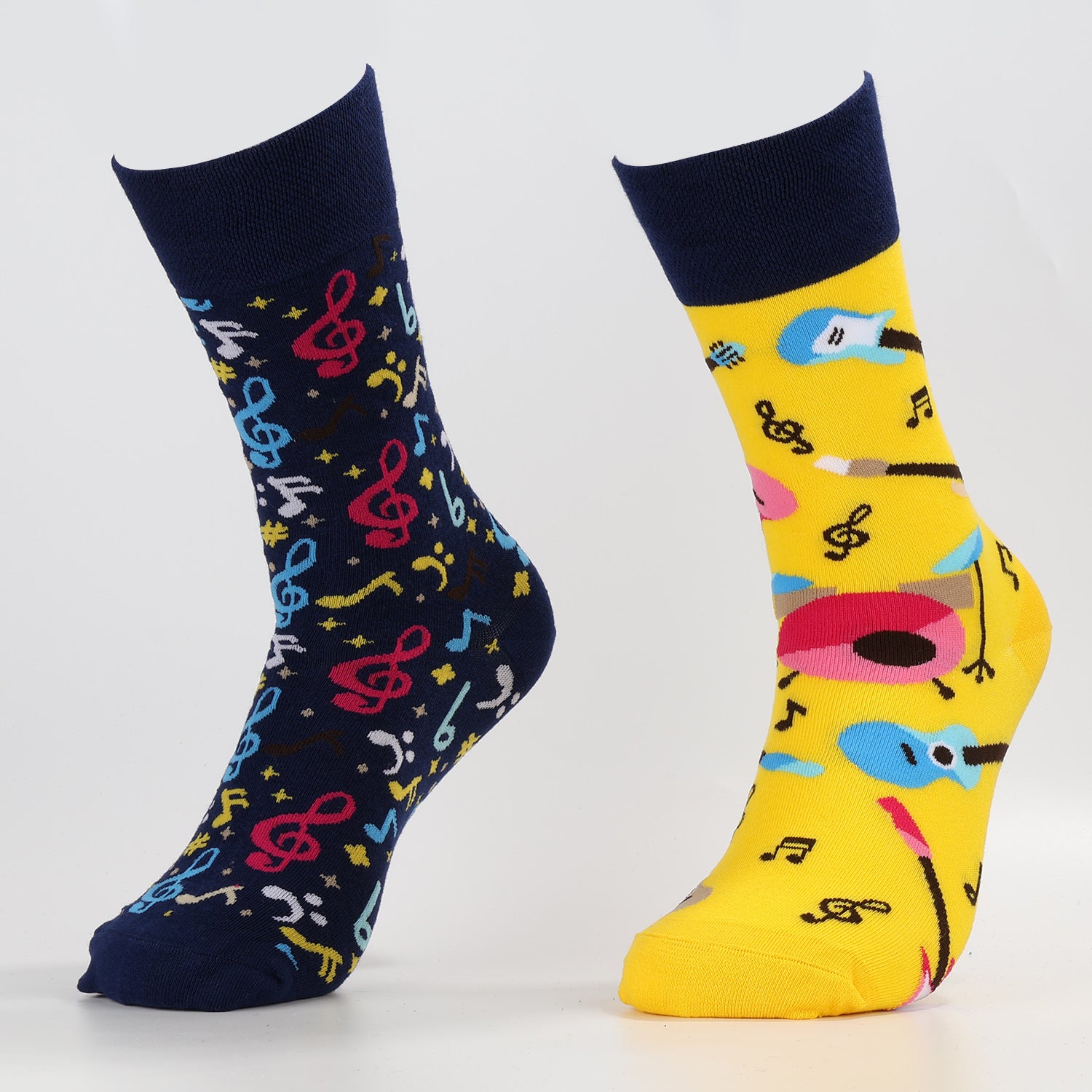 Guitar Note Socks | Novelty Music Crew Socks