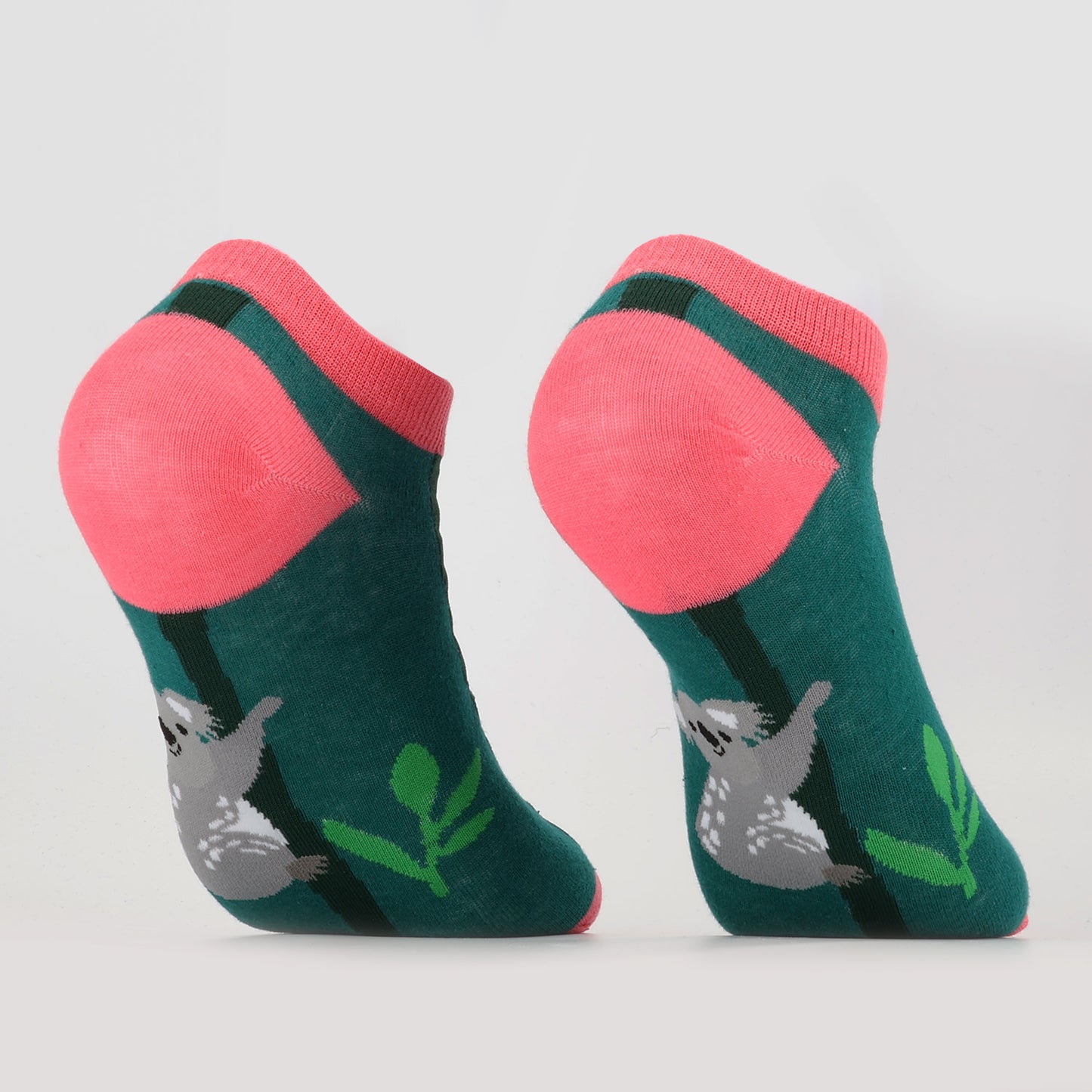 Koala Leaf Green Ankle Socks-2