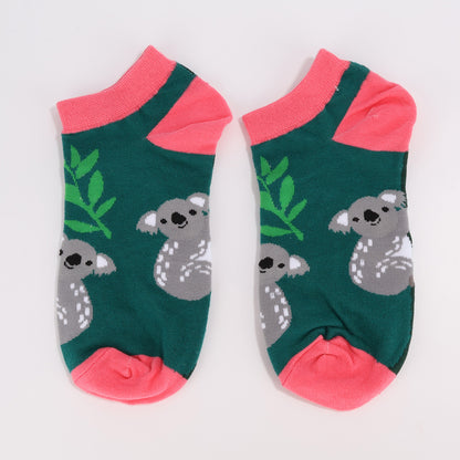 Koala Leaf Green Ankle Socks-3