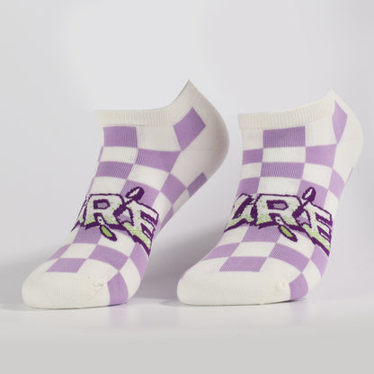 Pastel Check Socks | Novelty Ankle Socks  For Women