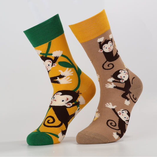 Playful Monkey Socks | Cute Animal Crew Socks