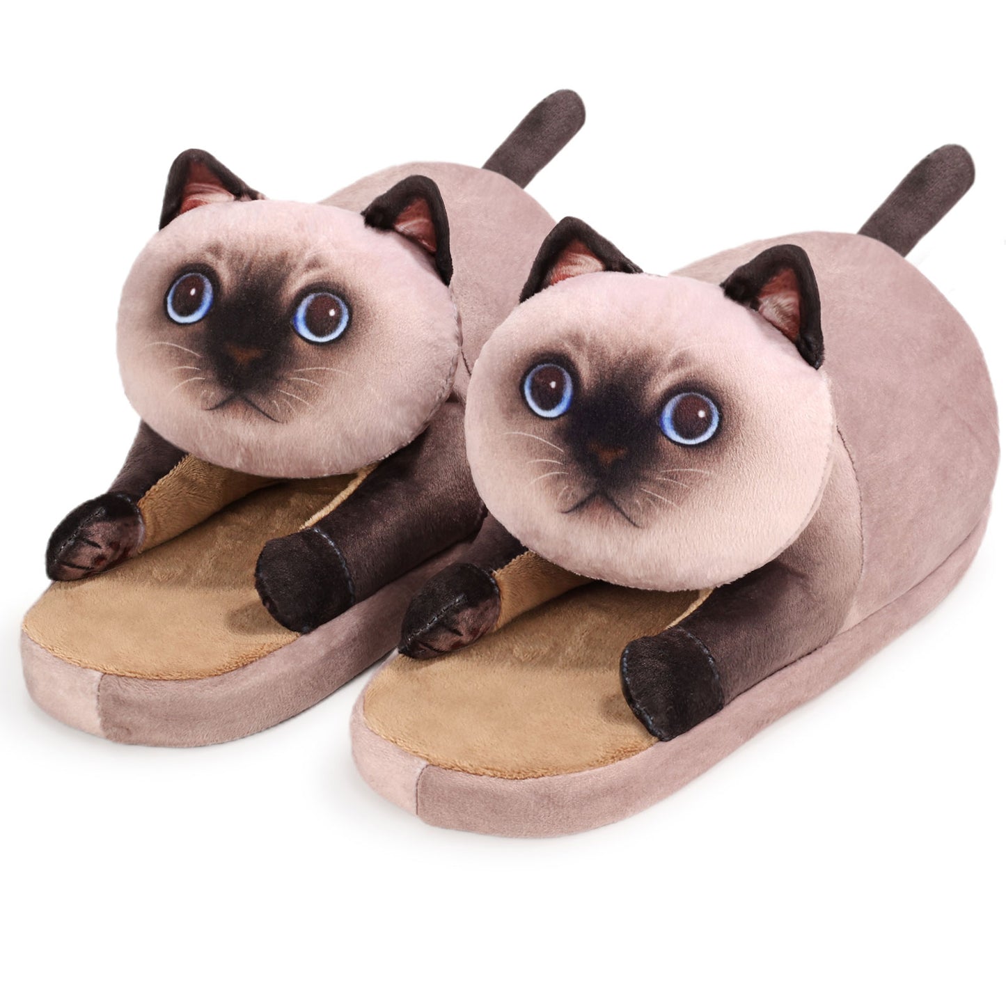 Plush cat slippers, a gift for cat lovers