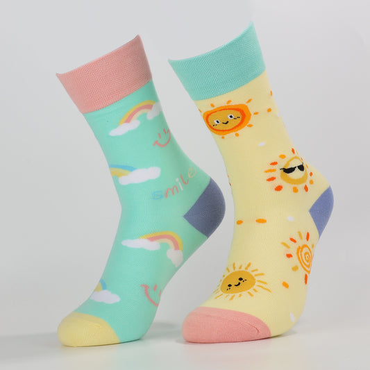 Smile Sun Socks | Funny Happy Crew Socks