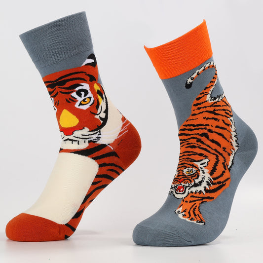 Tiger Stride Socks | Funny Animal Crew Socks