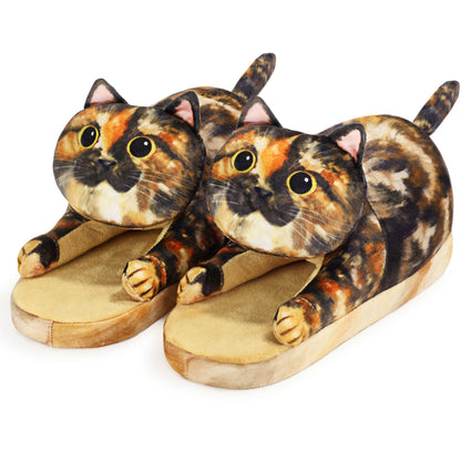 Plush cat slippers, a gift for cat lovers