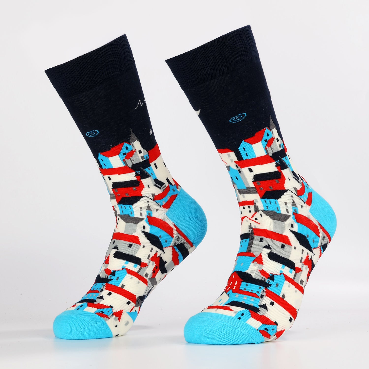 Town Story Socks | Funny House Crew Socks For Women