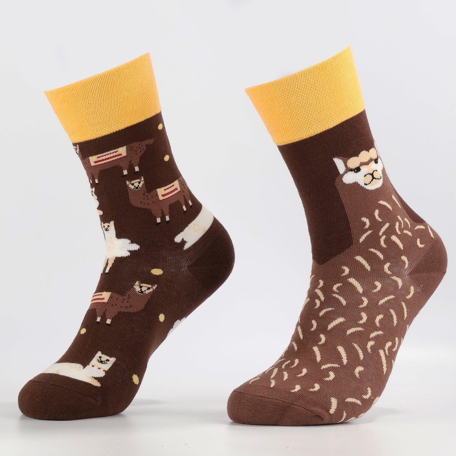 Playful Alpaca Socks | Novelty Crew Socks For Men