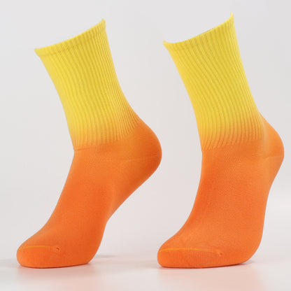 Yellow to Orange Socks | Novelty Crew Socks For Women