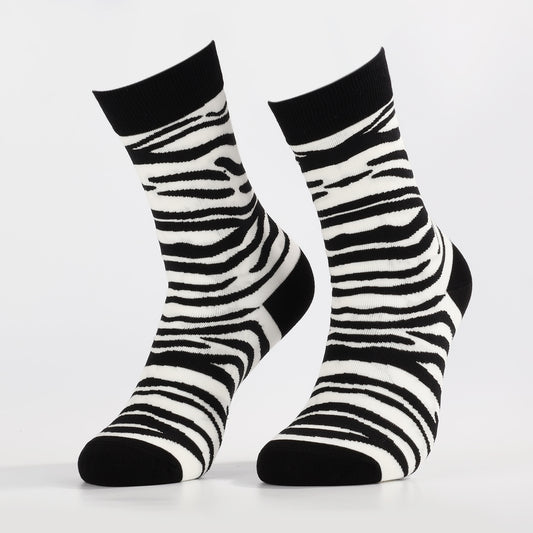 Zebra Stripe Socks | Novelty Crew Animal Socks